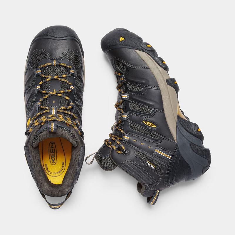 Keen Lansing Waterproof Mid Steel Toe - Erkek Iş Botu - Siyah - Türkiye (463028FOP)